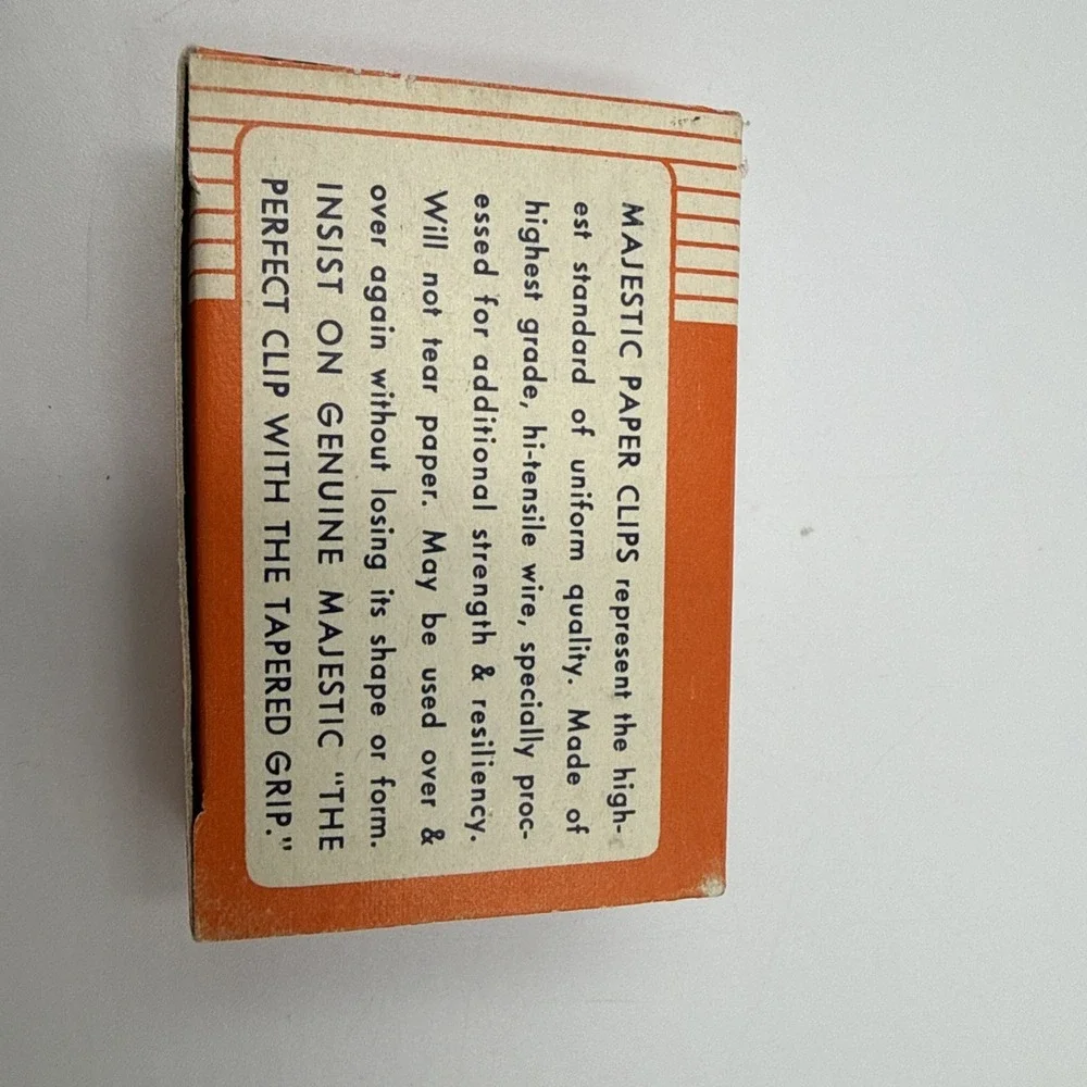 Vintage Majestic GEM Paper Clips No. 1 , .036 Wire Non Slip